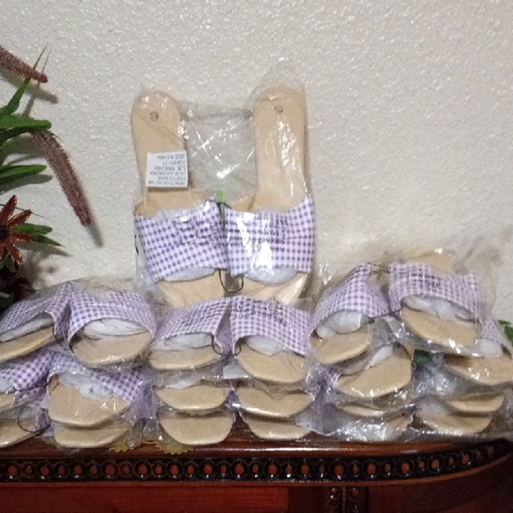 Purple Gingham Slide size 10